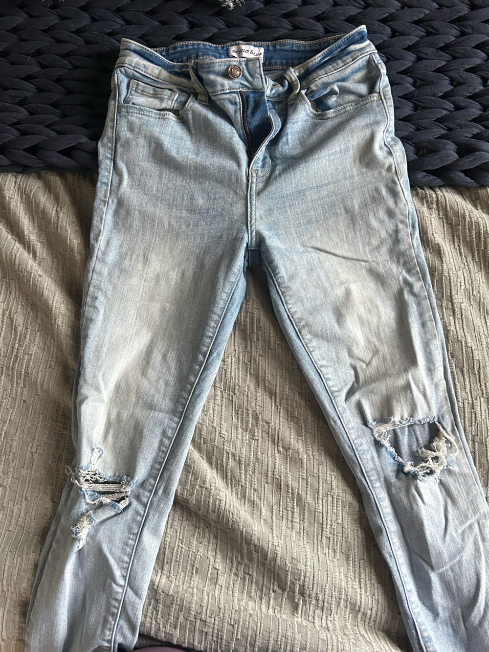 Studio Light Blue Distressed Skinny Jeans